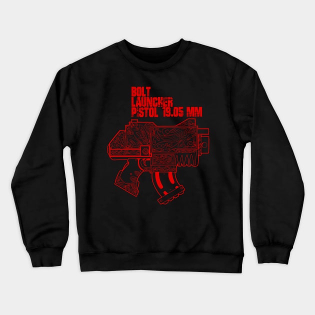 Bolt Launcher red Crewneck Sweatshirt by paintchips